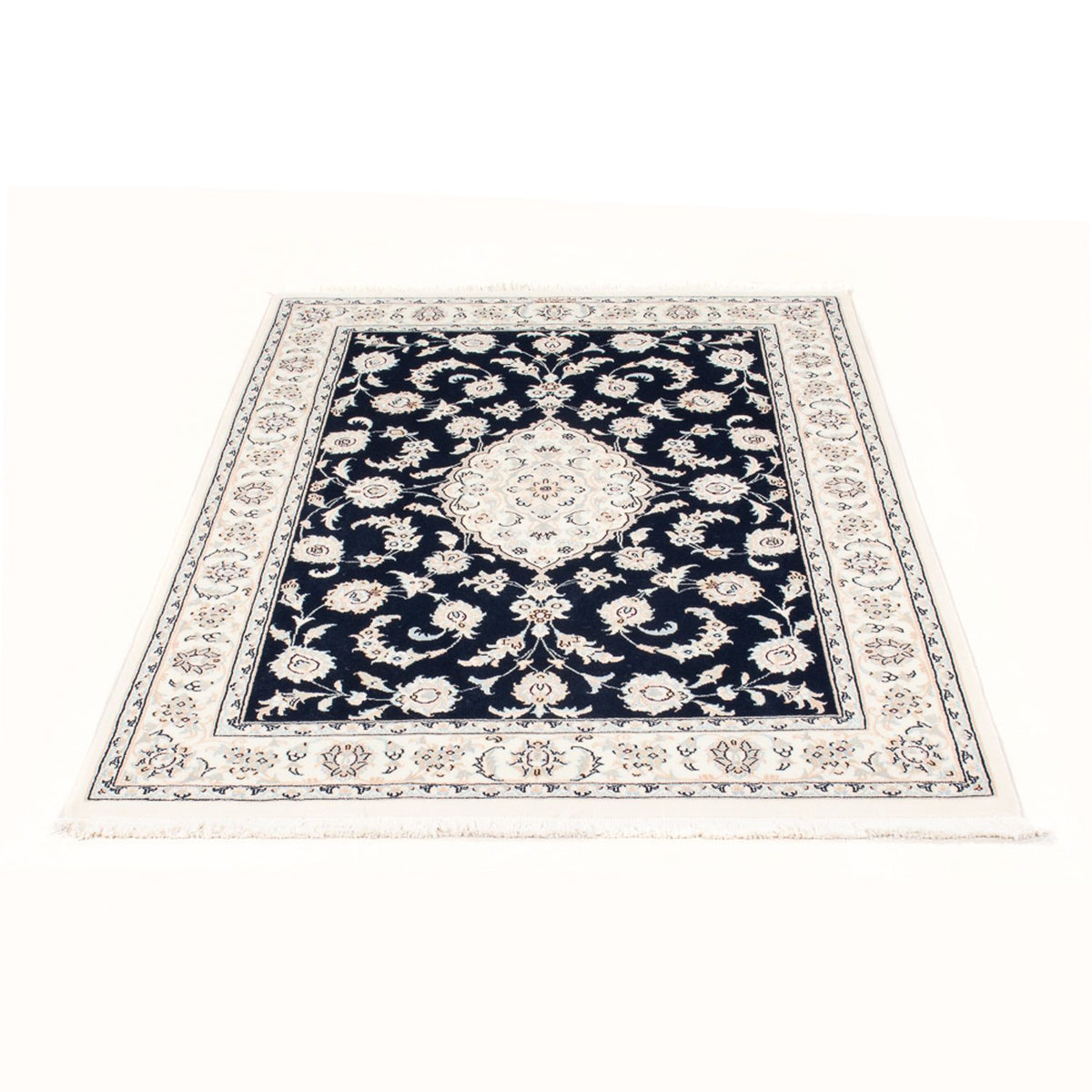 Tapis persan - Nain - Royal - 155 x 105 cm - bleu foncé