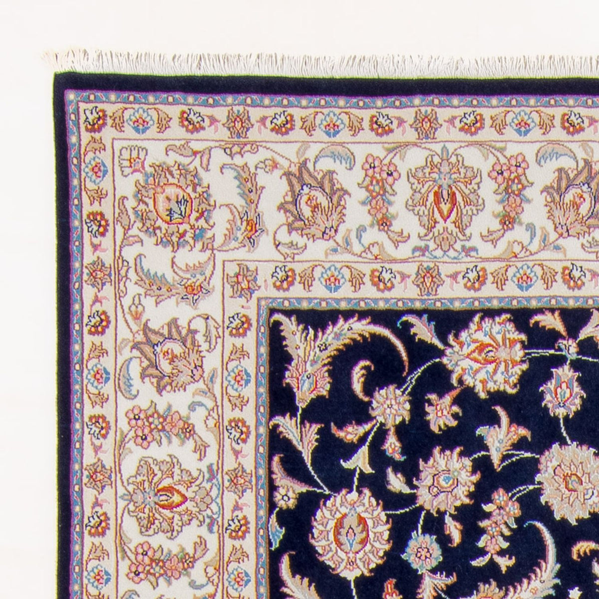 Tapis persan - Tabriz - Royal - 241 x 168 cm - bleu foncé