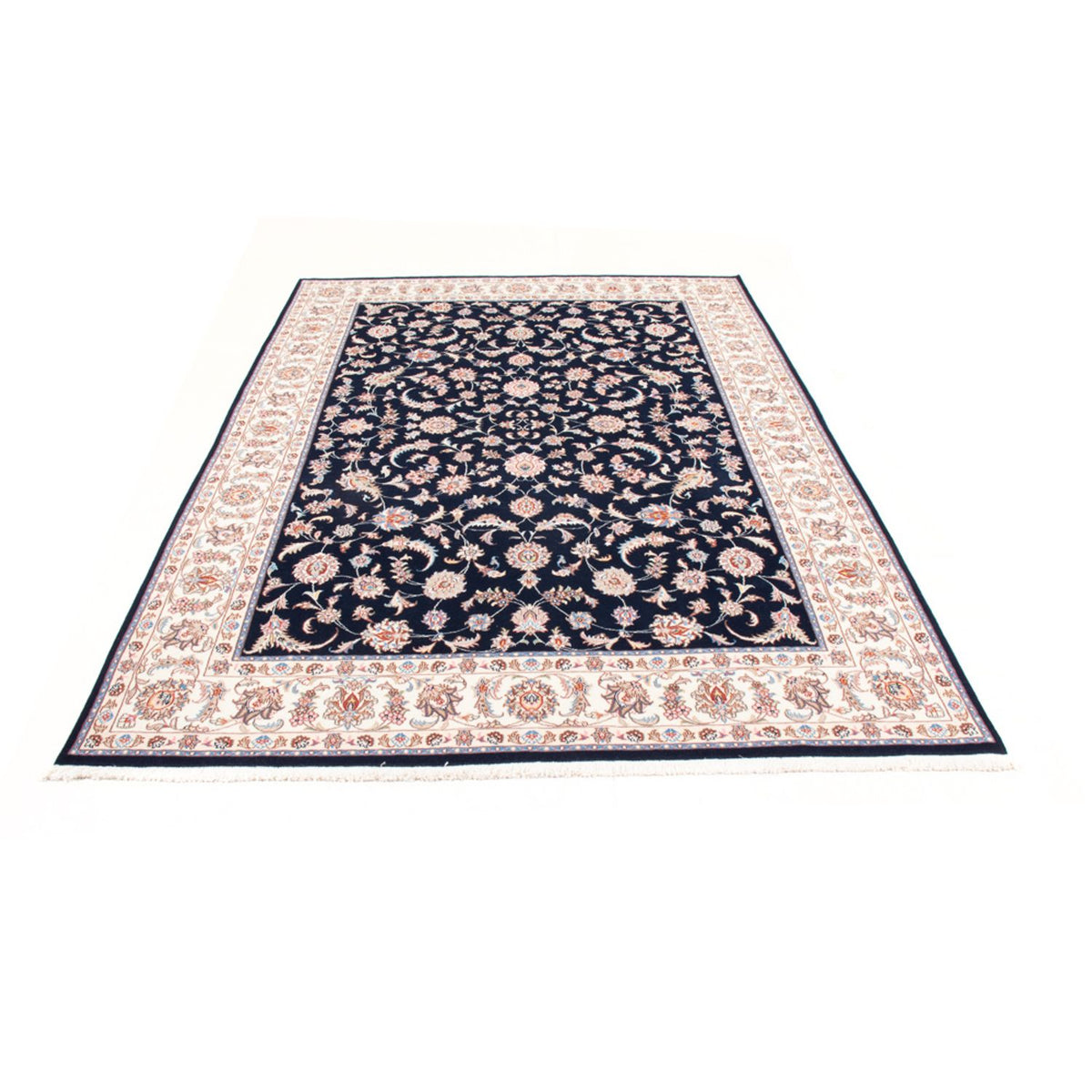 Tapis persan - Tabriz - Royal - 241 x 168 cm - bleu foncé