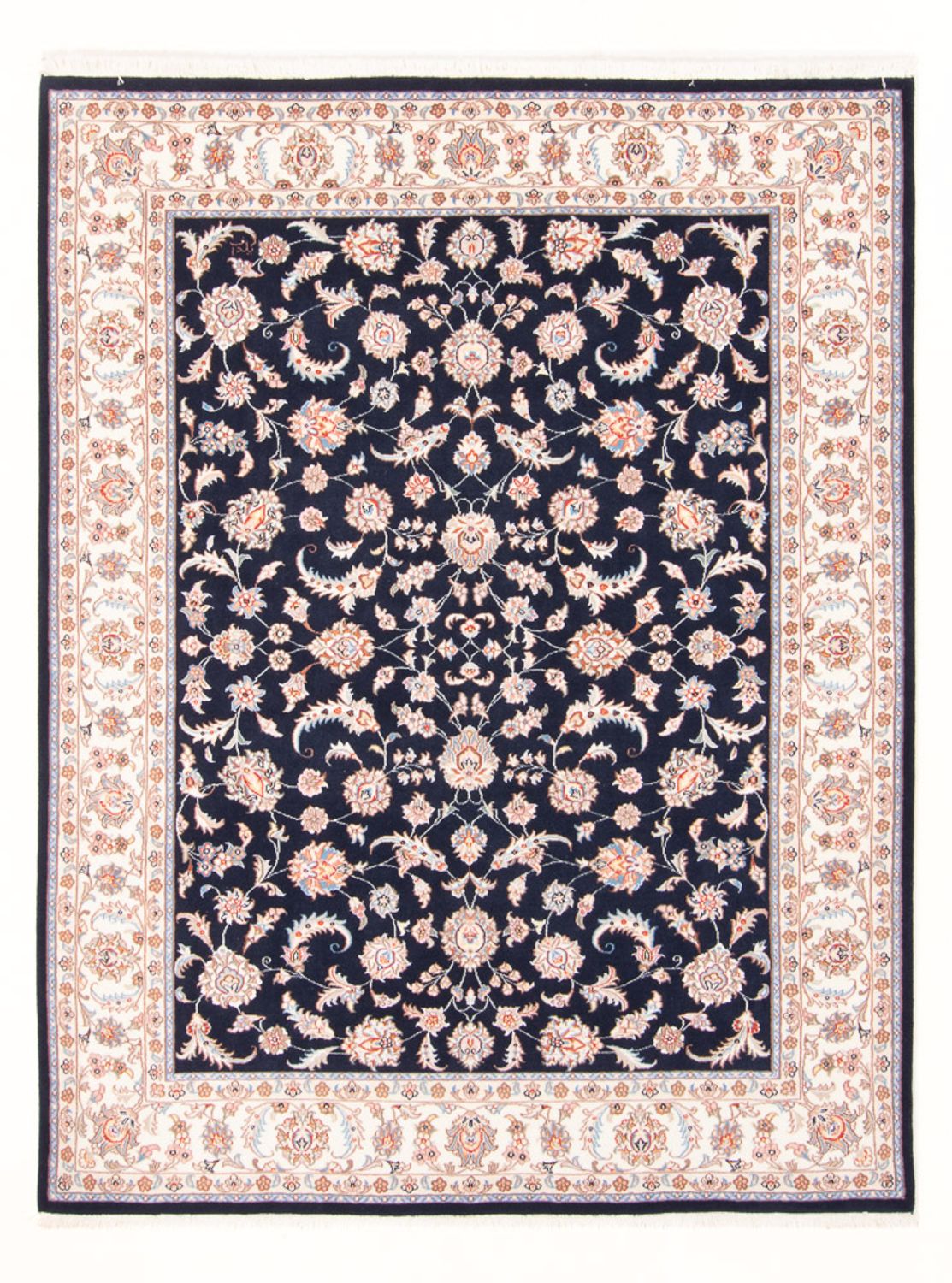 Tapis persan - Tabriz - Royal - 196 x 150 cm - bleu foncé