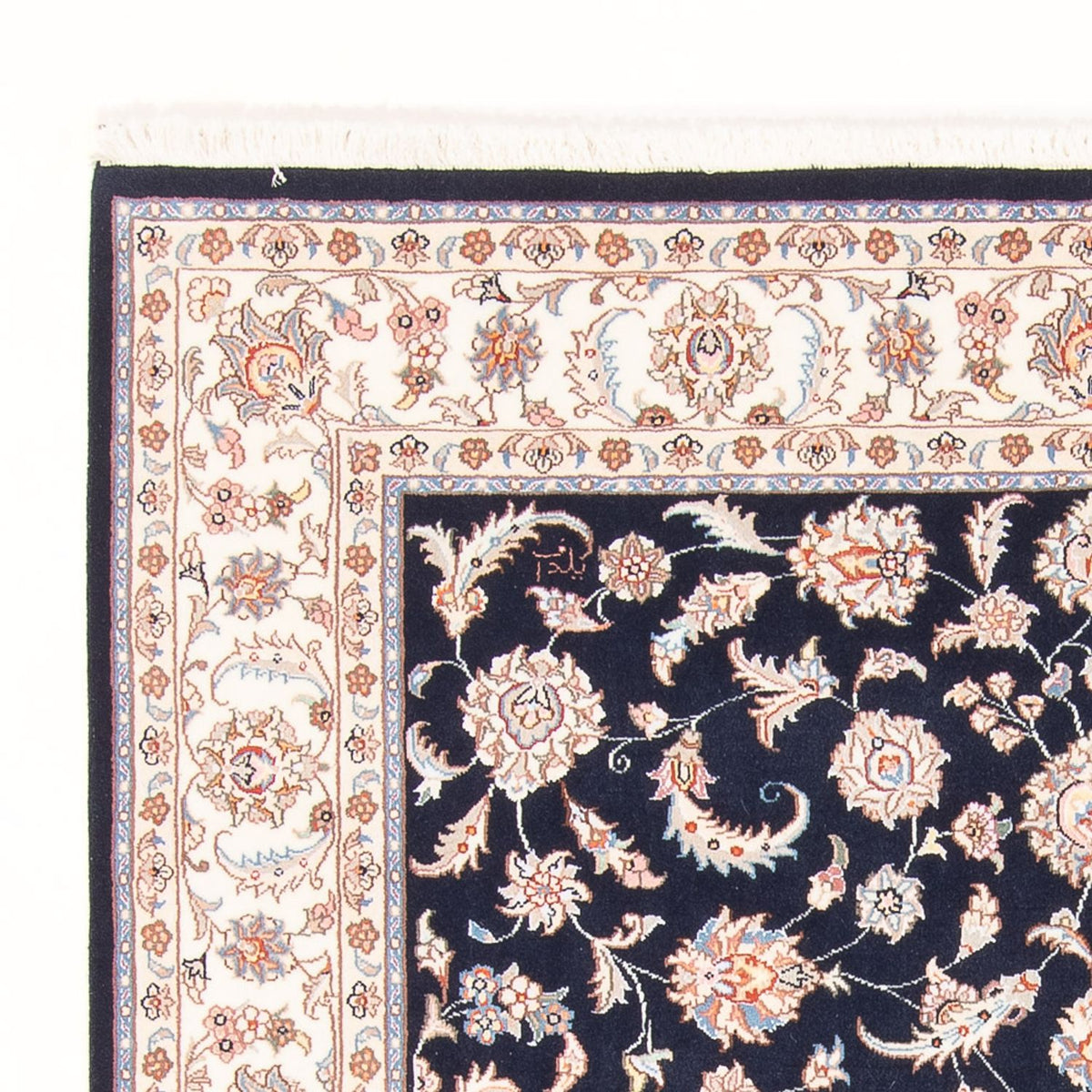 Tapis persan - Tabriz - Royal - 196 x 150 cm - bleu foncé