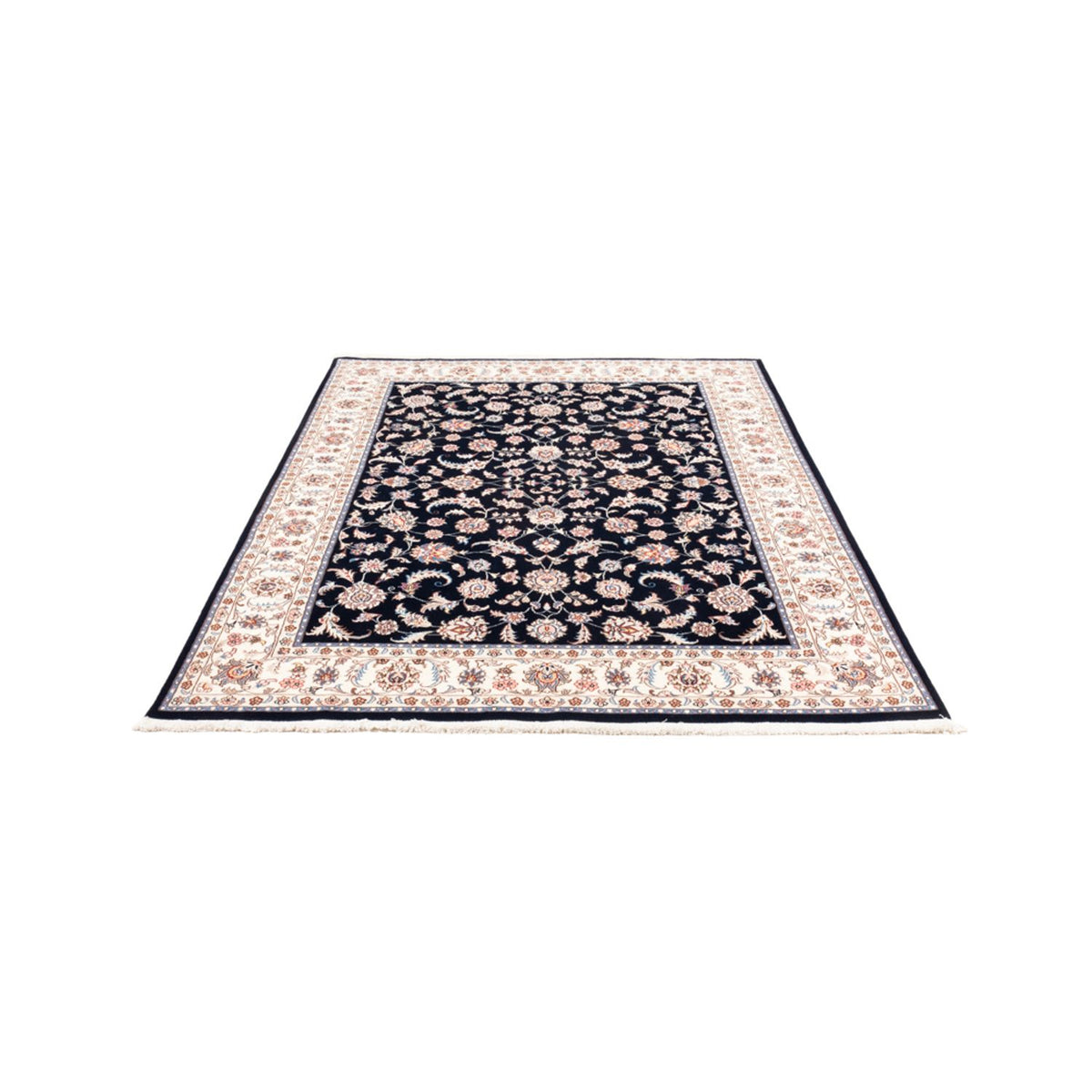 Tapis persan - Tabriz - 201 x 150 cm - bleu foncé