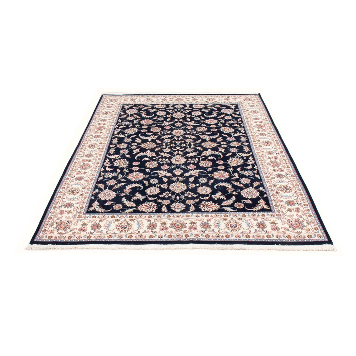 Tapis persan - Tabriz - Royal - 201 x 150 cm - bleu foncé
