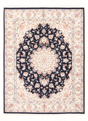 Tapis persan - Tabriz - Royal - 199 x 147 cm - bleu foncé