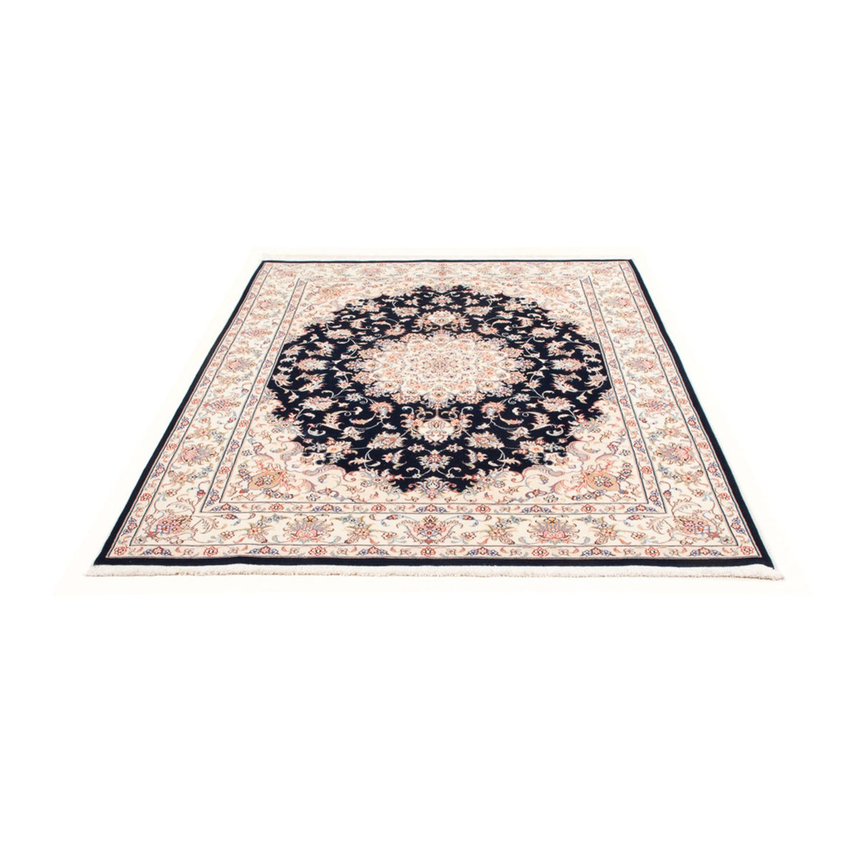 Tapis persan - Tabriz - Royal - 199 x 147 cm - bleu foncé