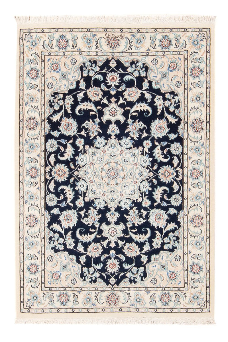 Tapis persan - Nain - Premium - 117 x 80 cm - bleu foncé