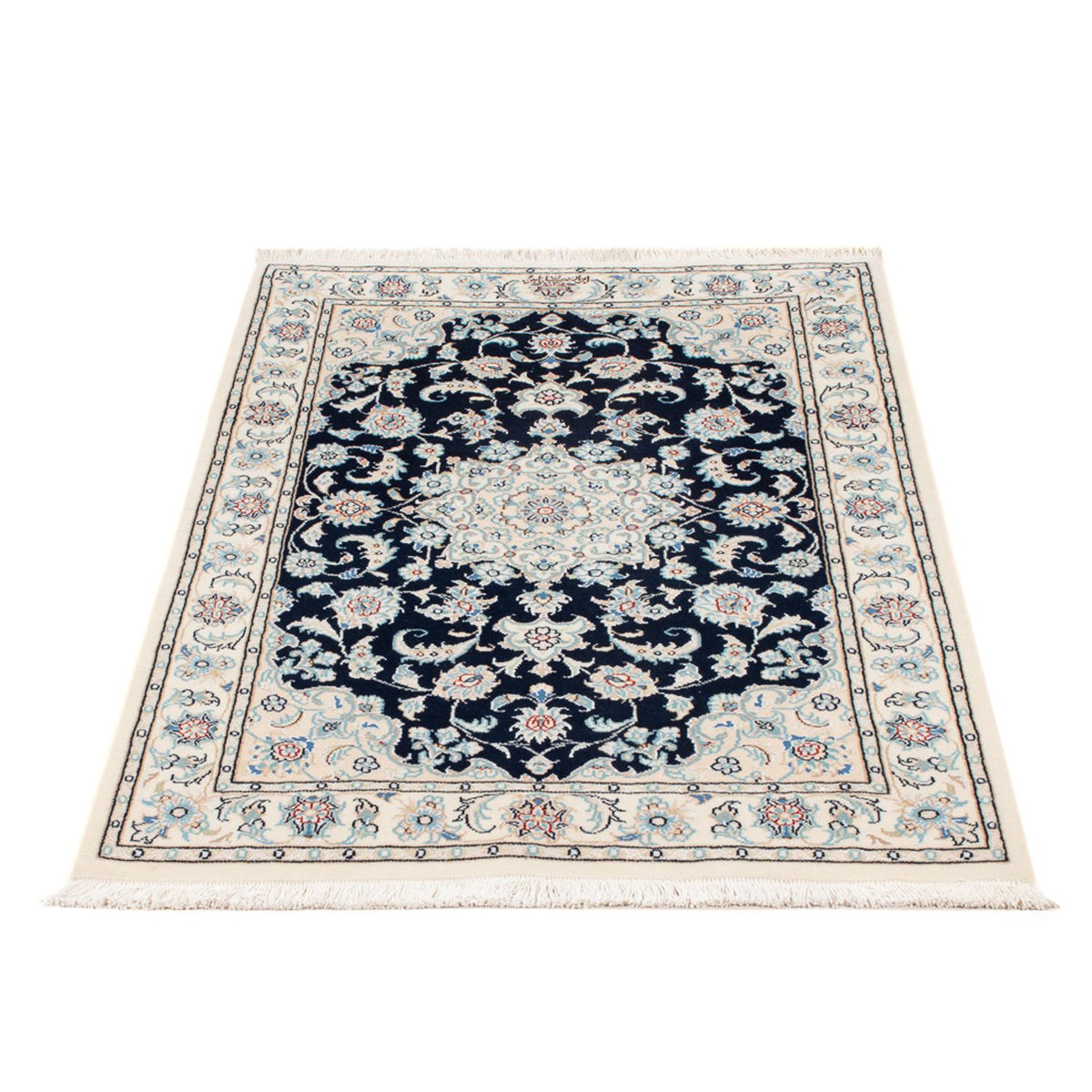 Tapis persan - Nain - Premium - 117 x 80 cm - bleu foncé