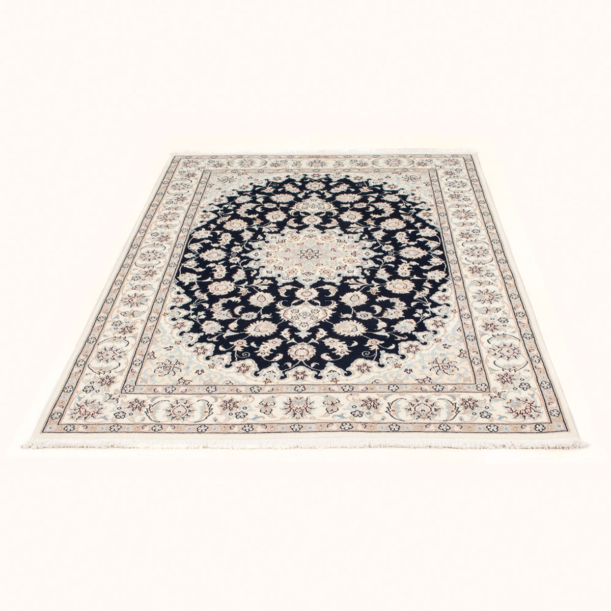 Tapis persan - Nain - Royal - 173 x 121 cm - bleu foncé