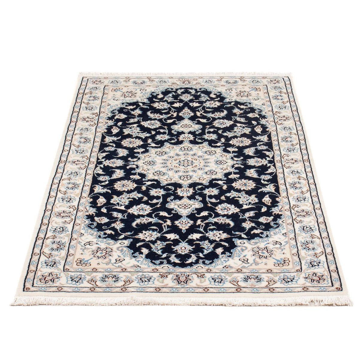 Tapis persan - Nain - Premium - 140 x 70 cm - bleu foncé