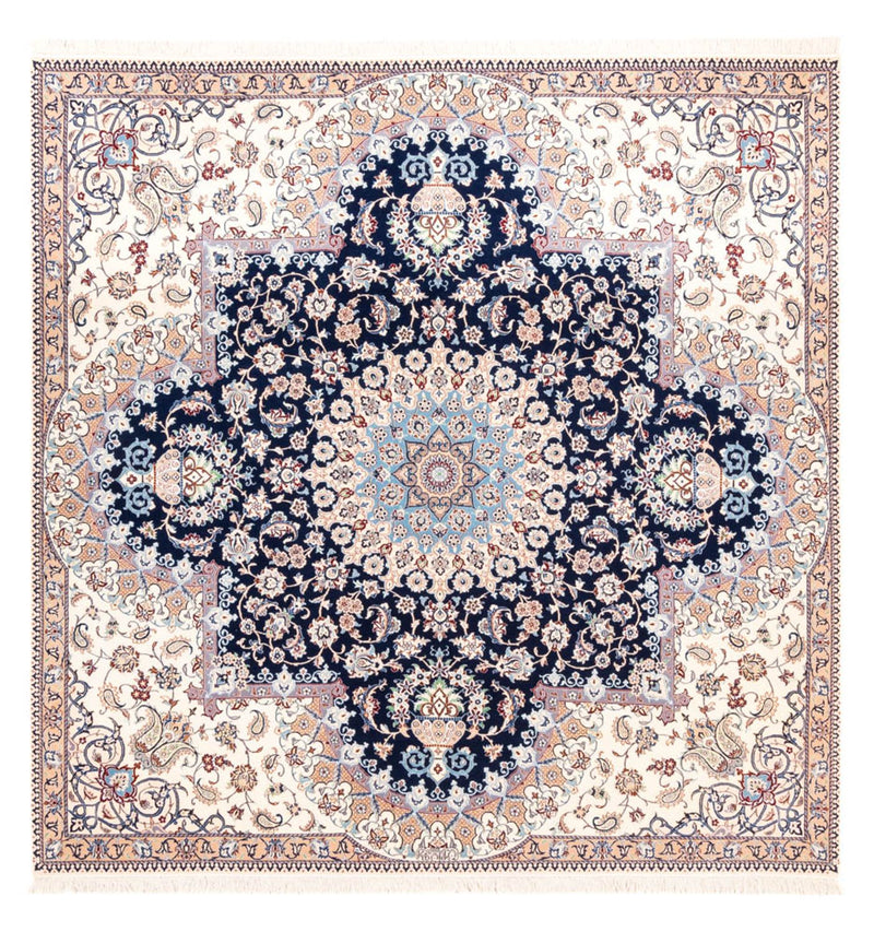 Tapis persan - Nain - Premium carré  - 212 x 212 cm - bleu foncé