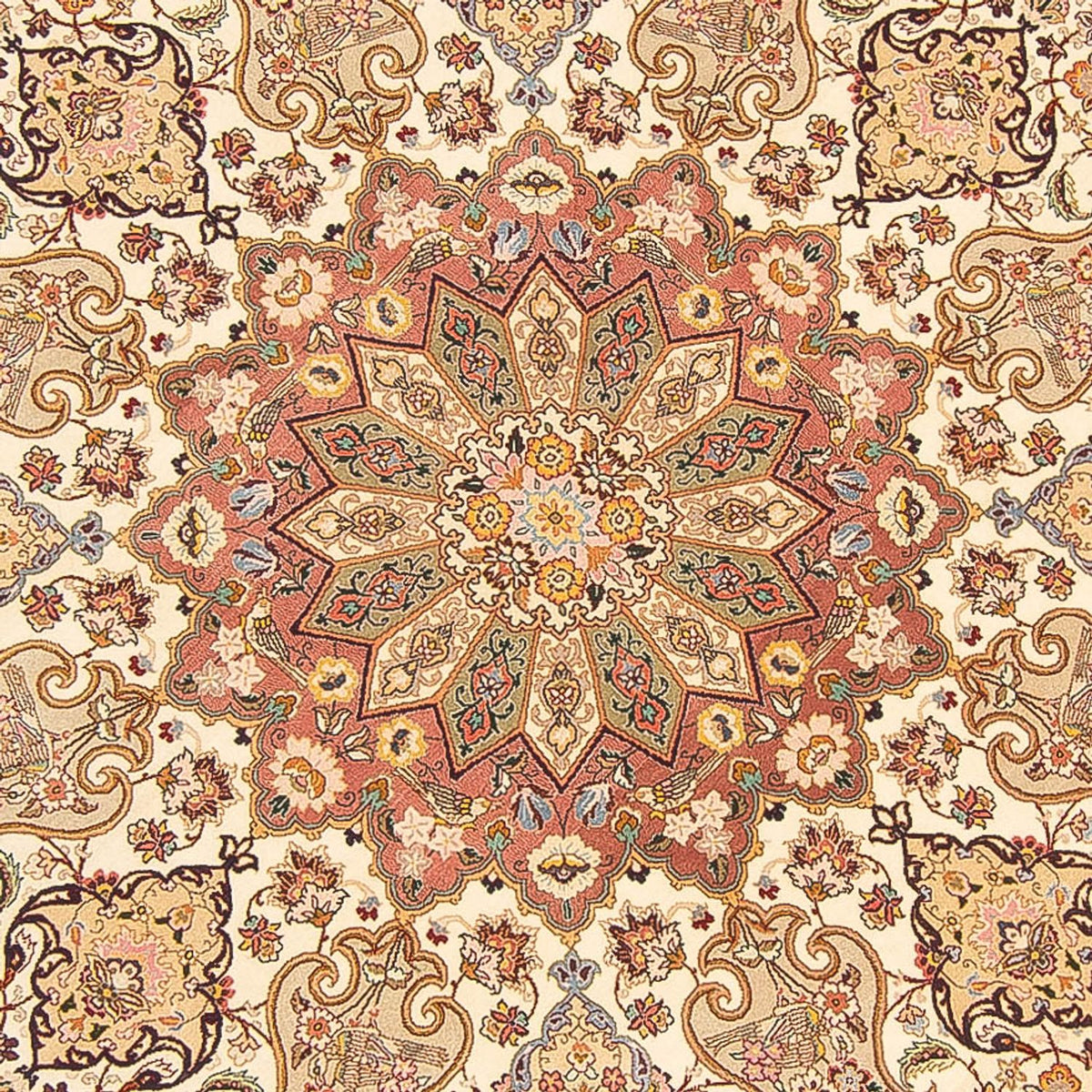 Tapis persan - Tabriz - Royal ronde  - 200 x 200 cm - crème