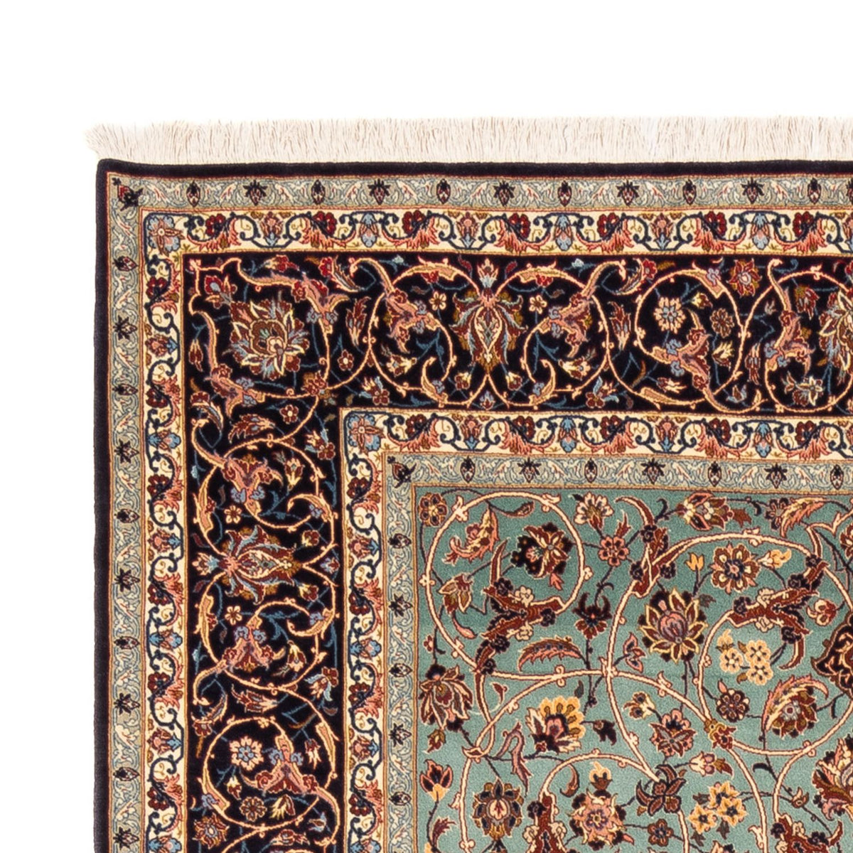 Tapis persan - Isfahan - Premium - 240 x 150 cm - vert