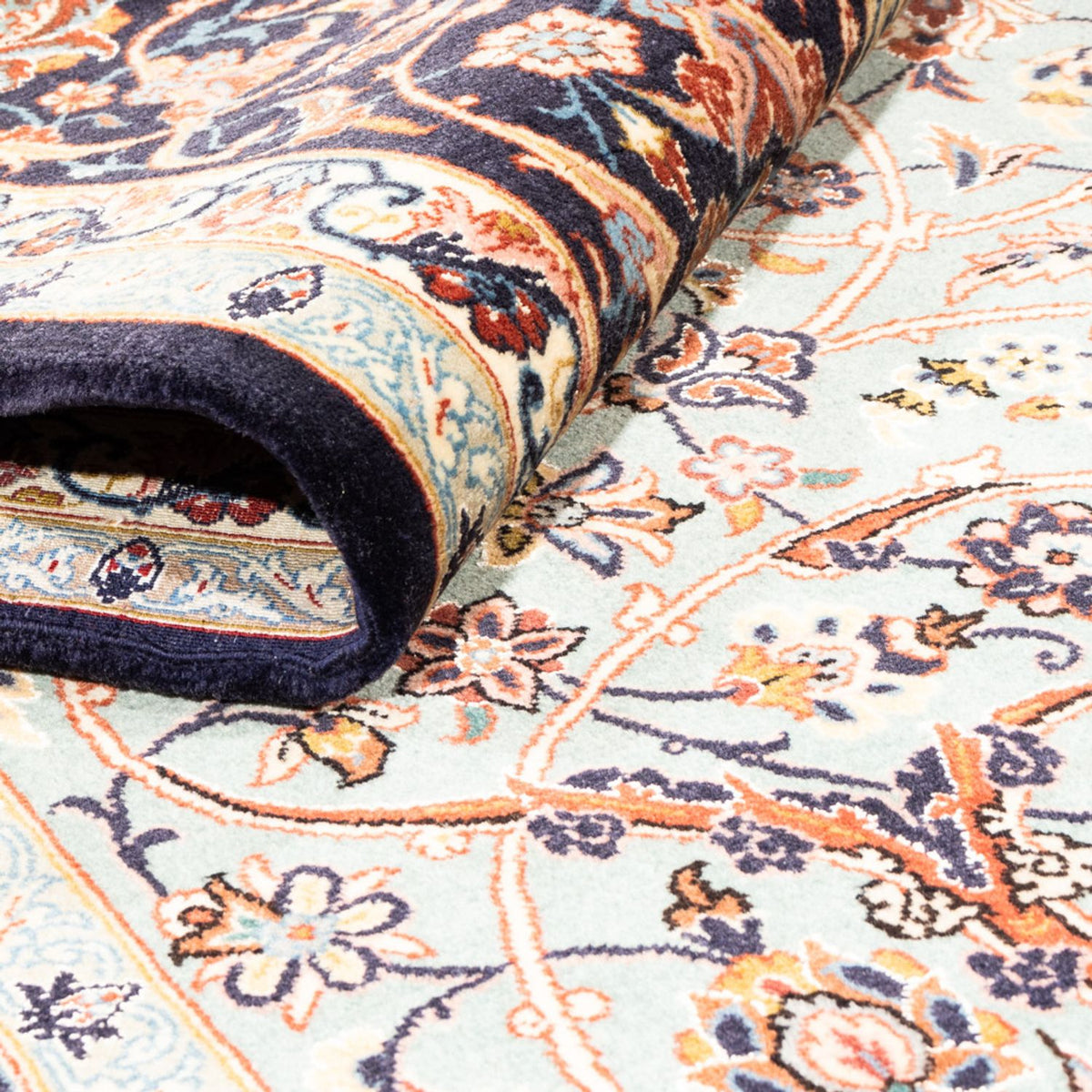 Tapis persan - Isfahan - Premium - 240 x 150 cm - vert