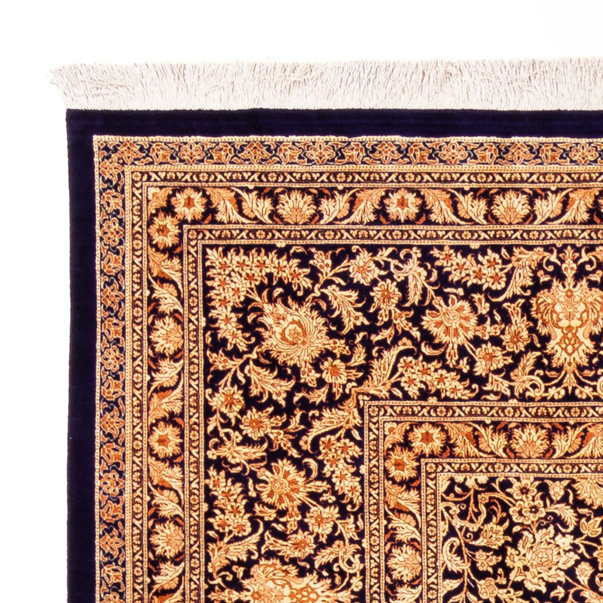 Tapis en soie - Ghom soie - Premium carré - 247 x 243 cm - beige foncé