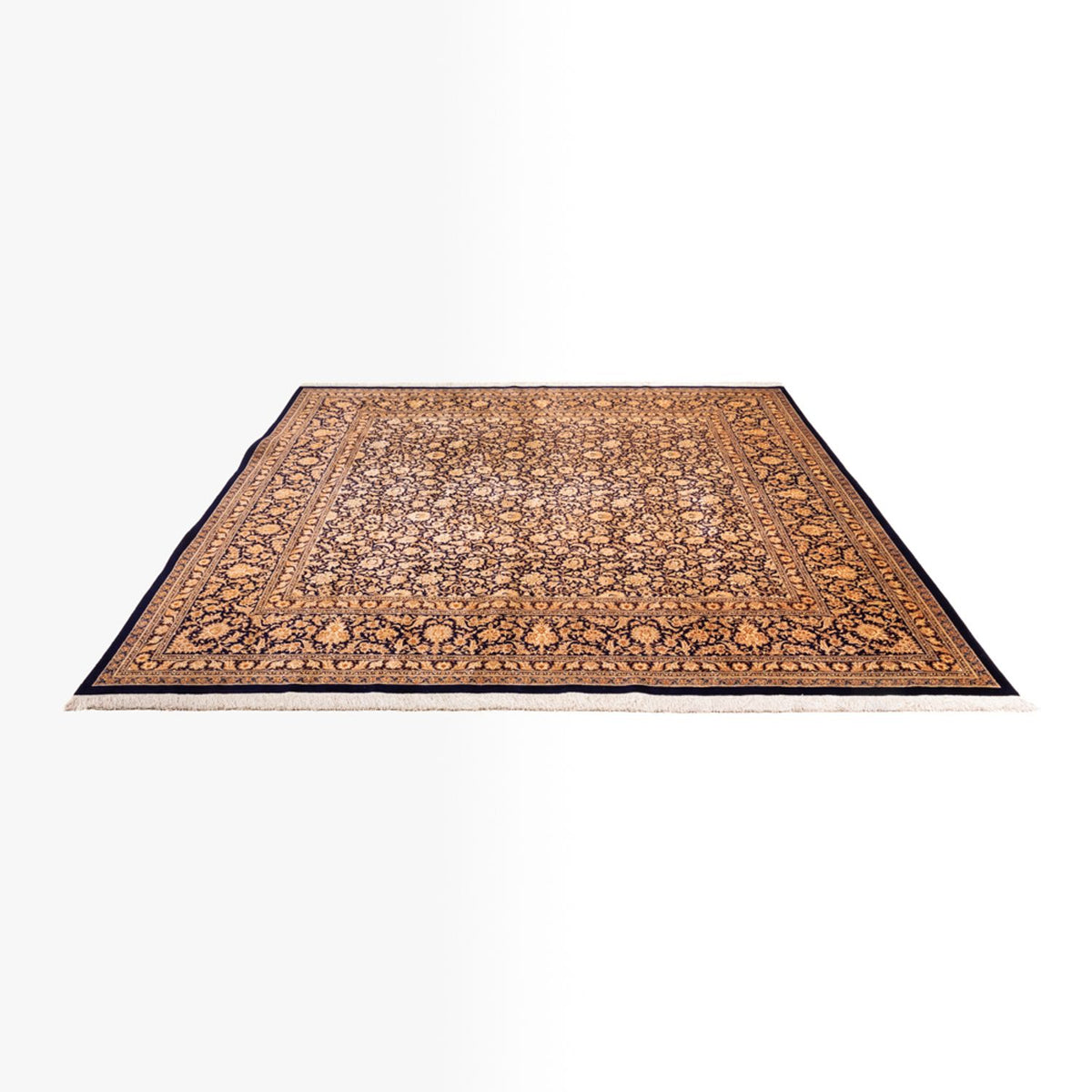 Tapis en soie - Ghom soie - Premium carré - 247 x 243 cm - beige foncé