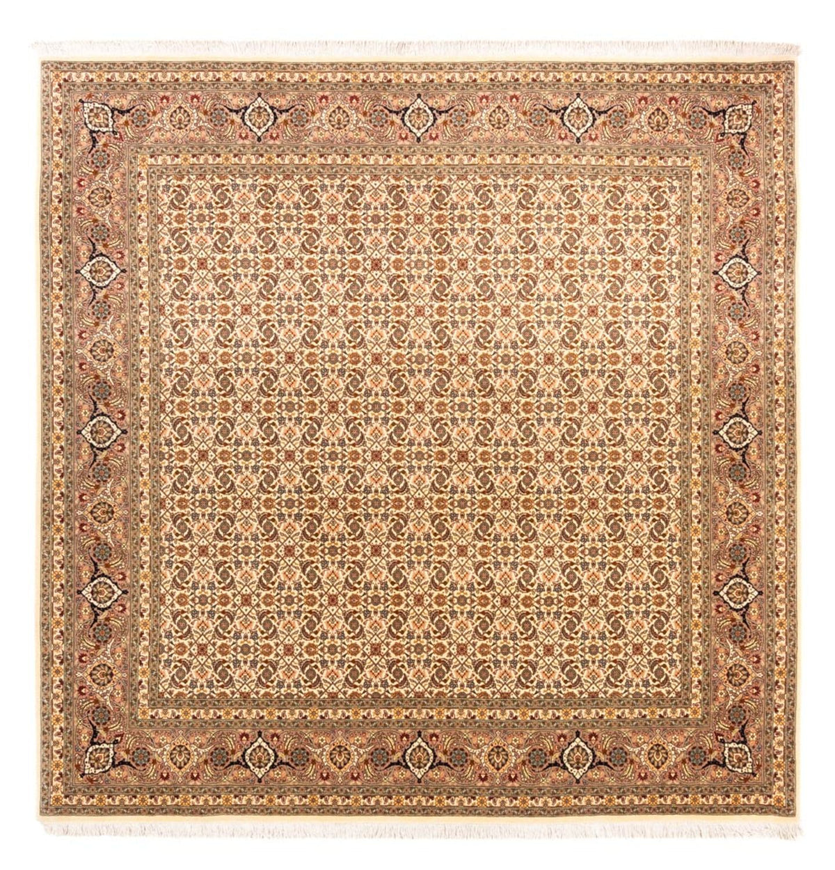 Tapis persan - Tabriz - Royal carré - 206 x 204 cm - beige foncé