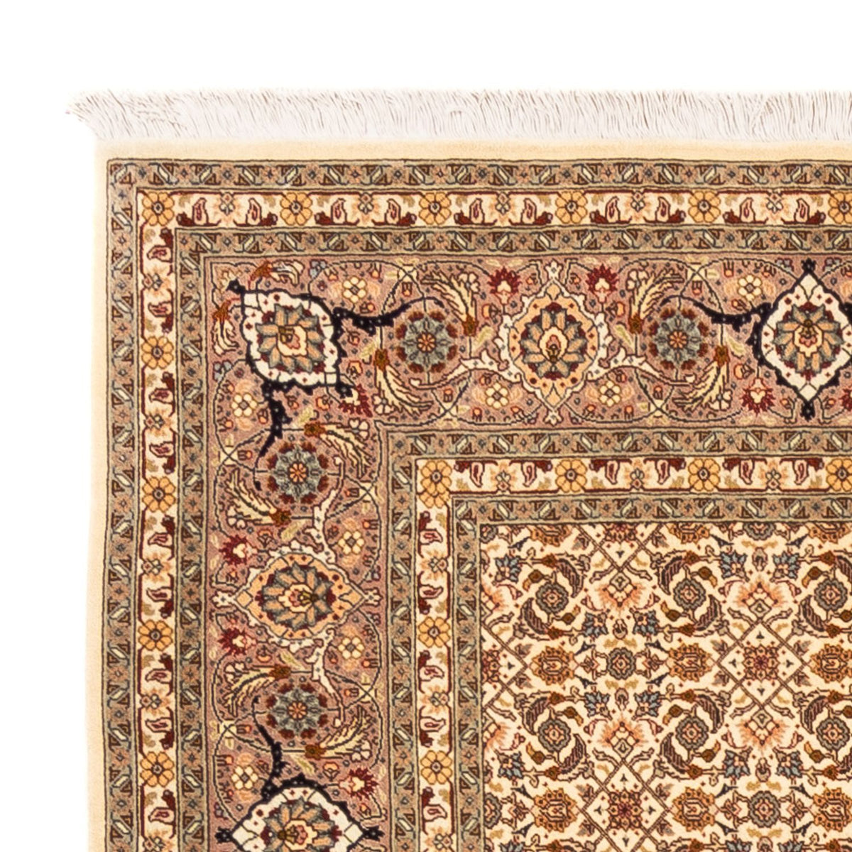 Tapis persan - Tabriz - Royal carré - 206 x 204 cm - beige foncé