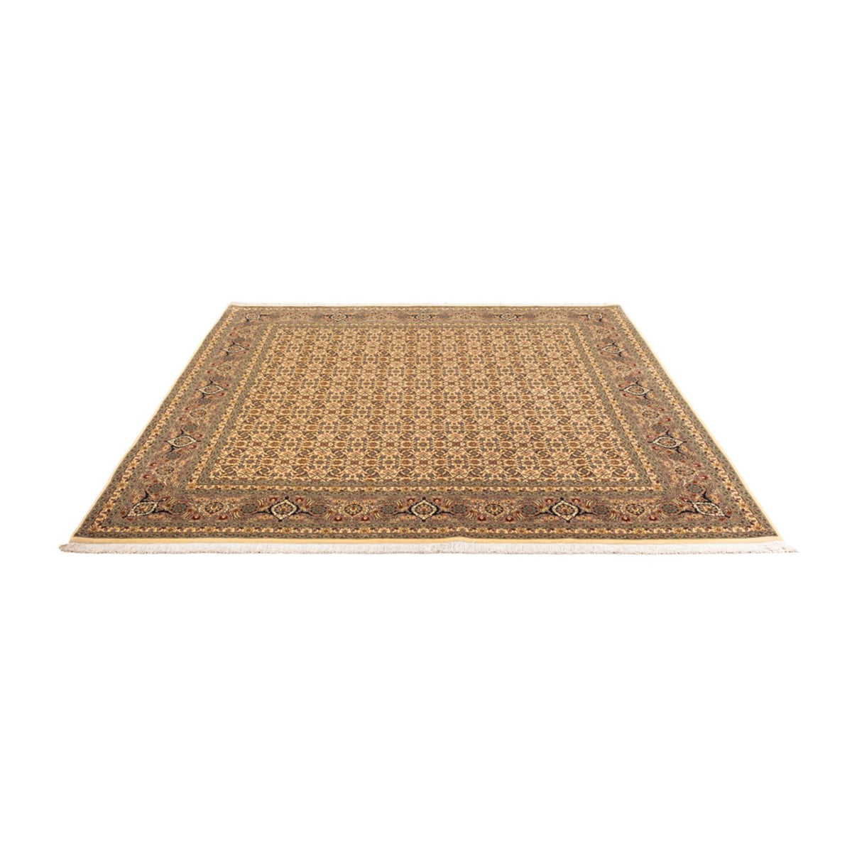 Tapis persan - Tabriz - Royal carré - 206 x 204 cm - beige foncé