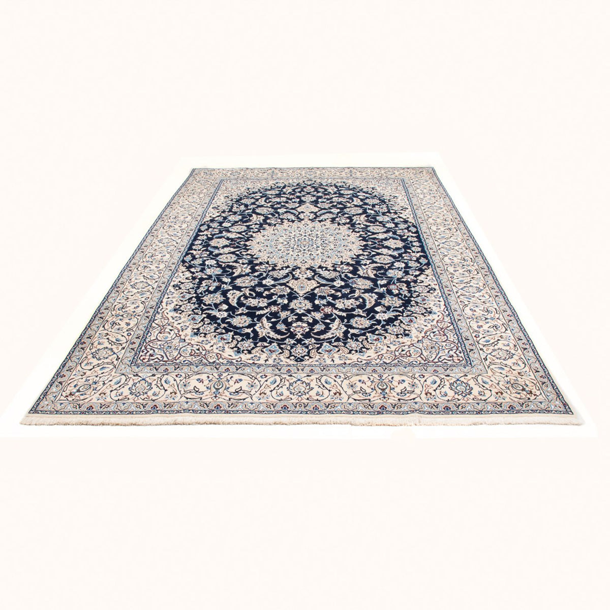 Tapis persan - Nain - 304 x 200 cm - bleu foncé
