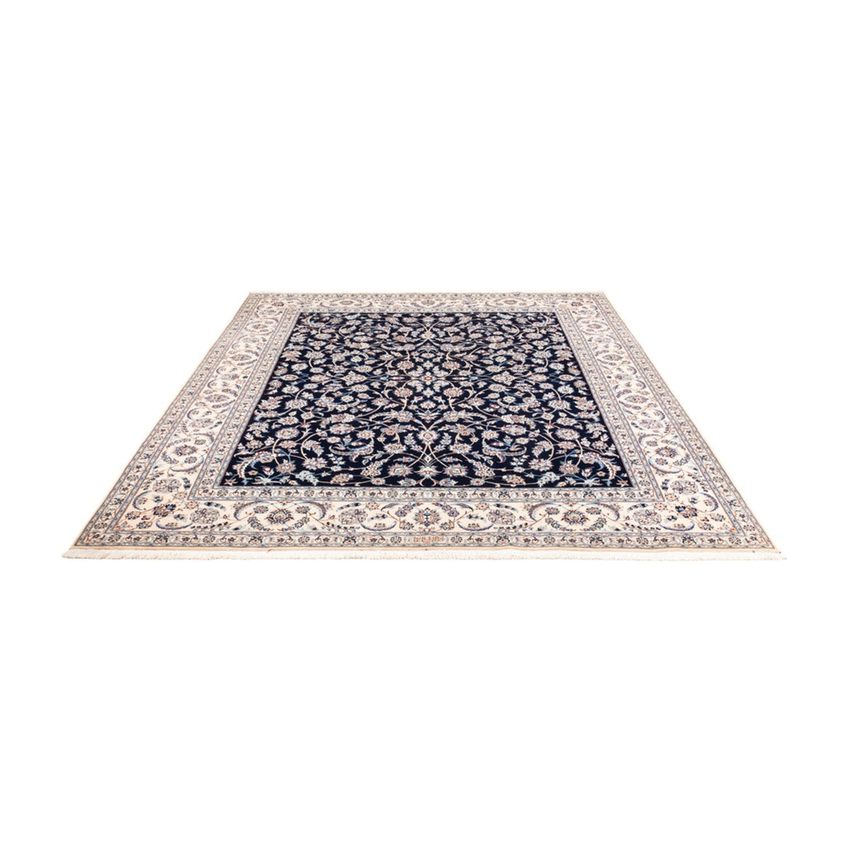 Tapis persan - Nain - Premium - 260 x 215 cm - bleu foncé
