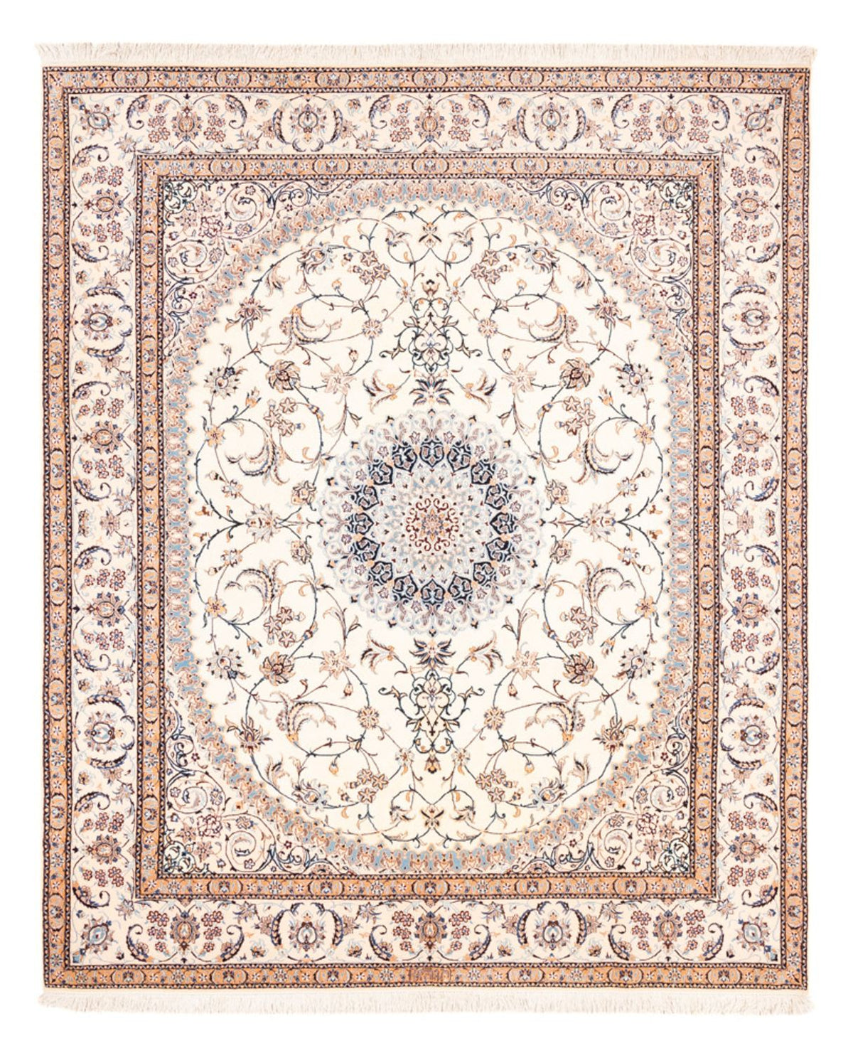 Tapis persan - Nain - Premium - 240 x 203 cm - crème