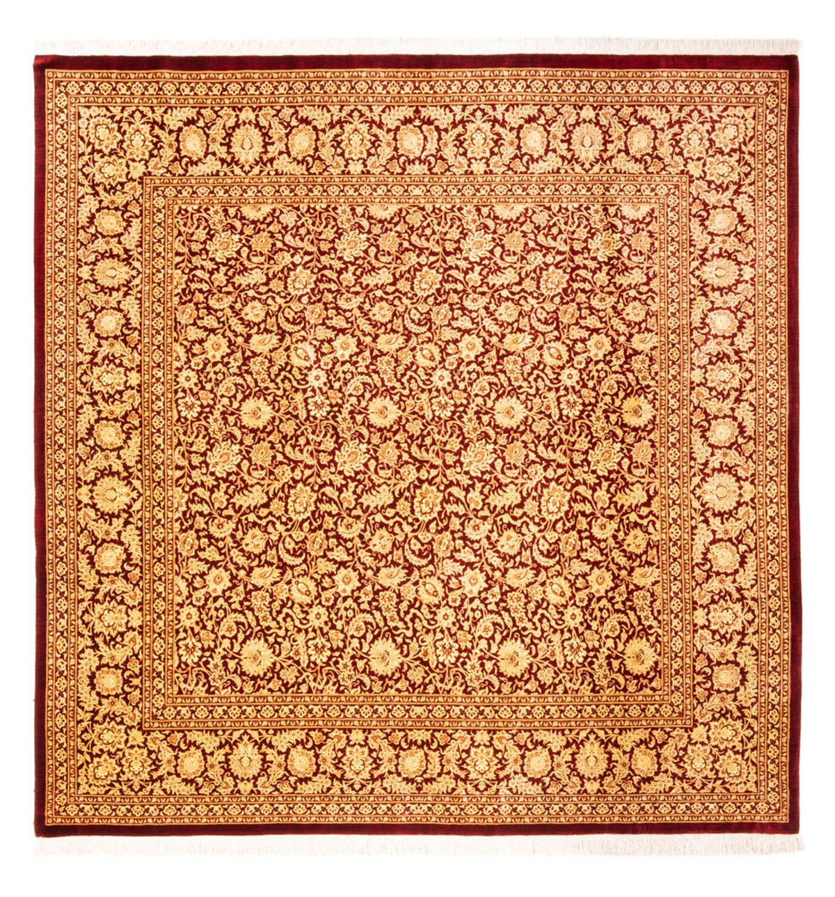 Tapis en soie - Ghom soie - Premium carré  - 200 x 200 cm - or