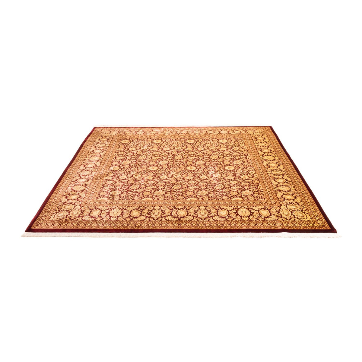 Tapis en soie - Ghom soie - Premium carré  - 200 x 200 cm - or