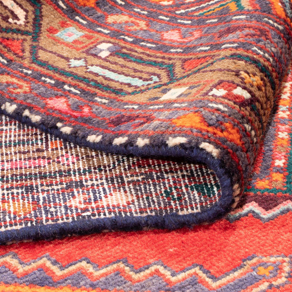 Tapis de couloir Tapis persan - Nomadic - 300 x 102 cm - rouge