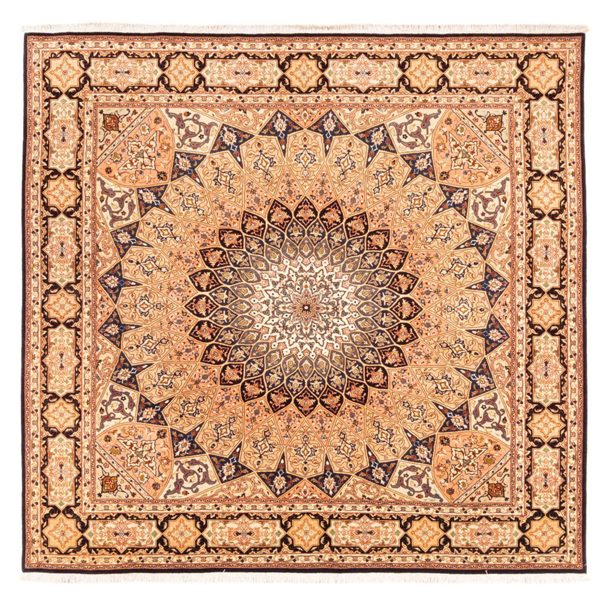 Tapis persan - Tabriz - Royal carré  - 200 x 200 cm - beige clair