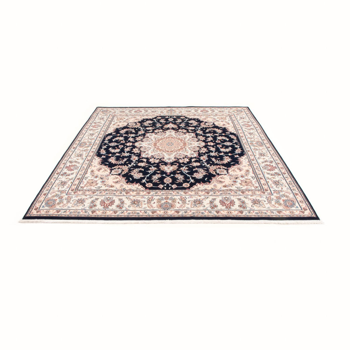 Tapis persan - Tabriz - Royal - 220 x 198 cm - bleu foncé