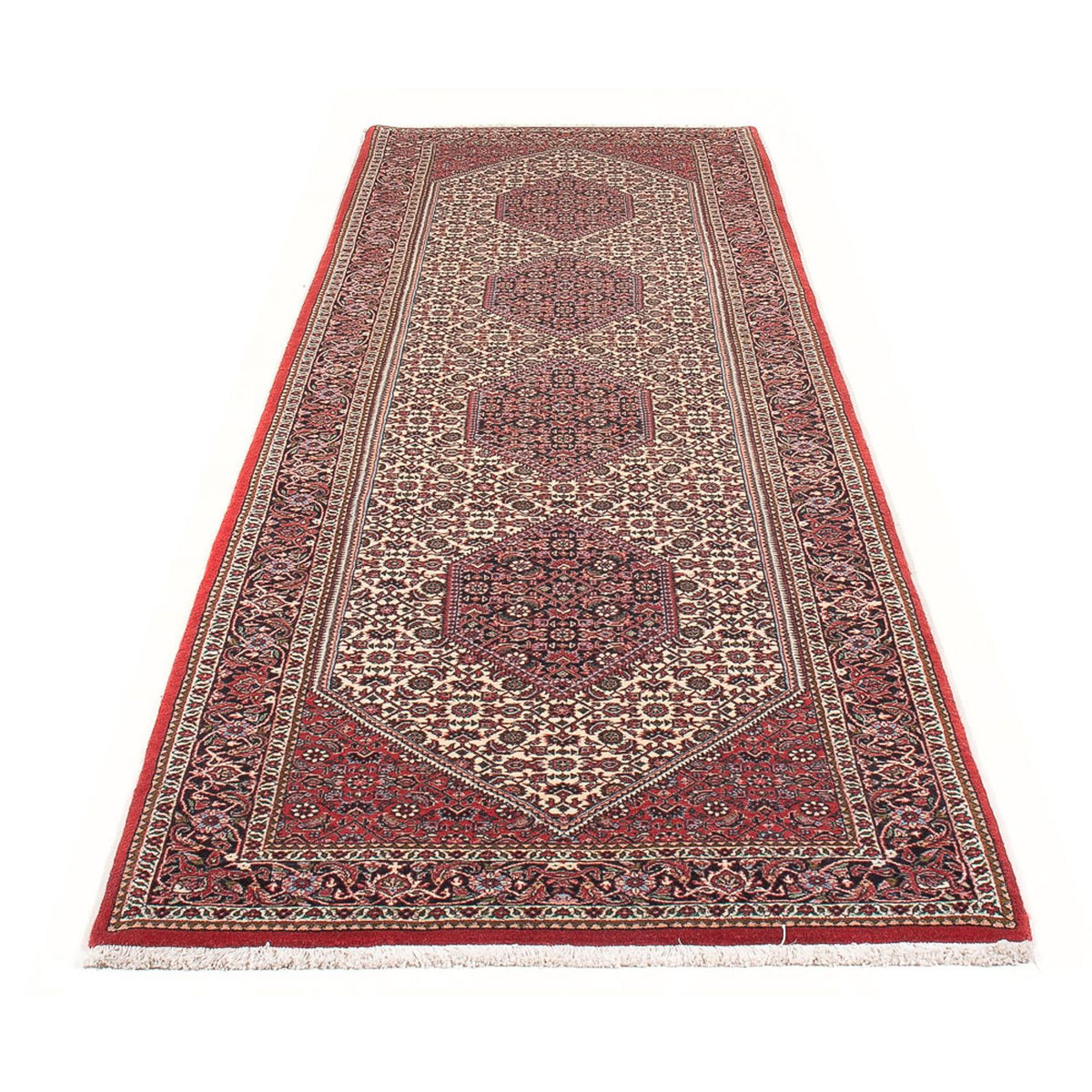 Tapis de couloir Tapis persan - Bidjar - 305 x 90 cm - beige