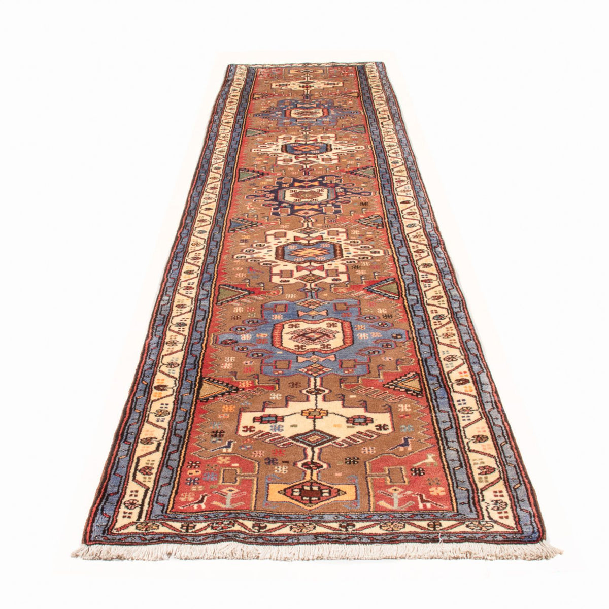 Tapis de couloir Tapis persan - Nomadic - 372 x 95 cm - rouge