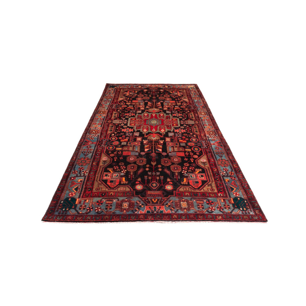 Tapis de couloir Tapis persan - Nomadic - 343 x 154 cm - bleu foncé
