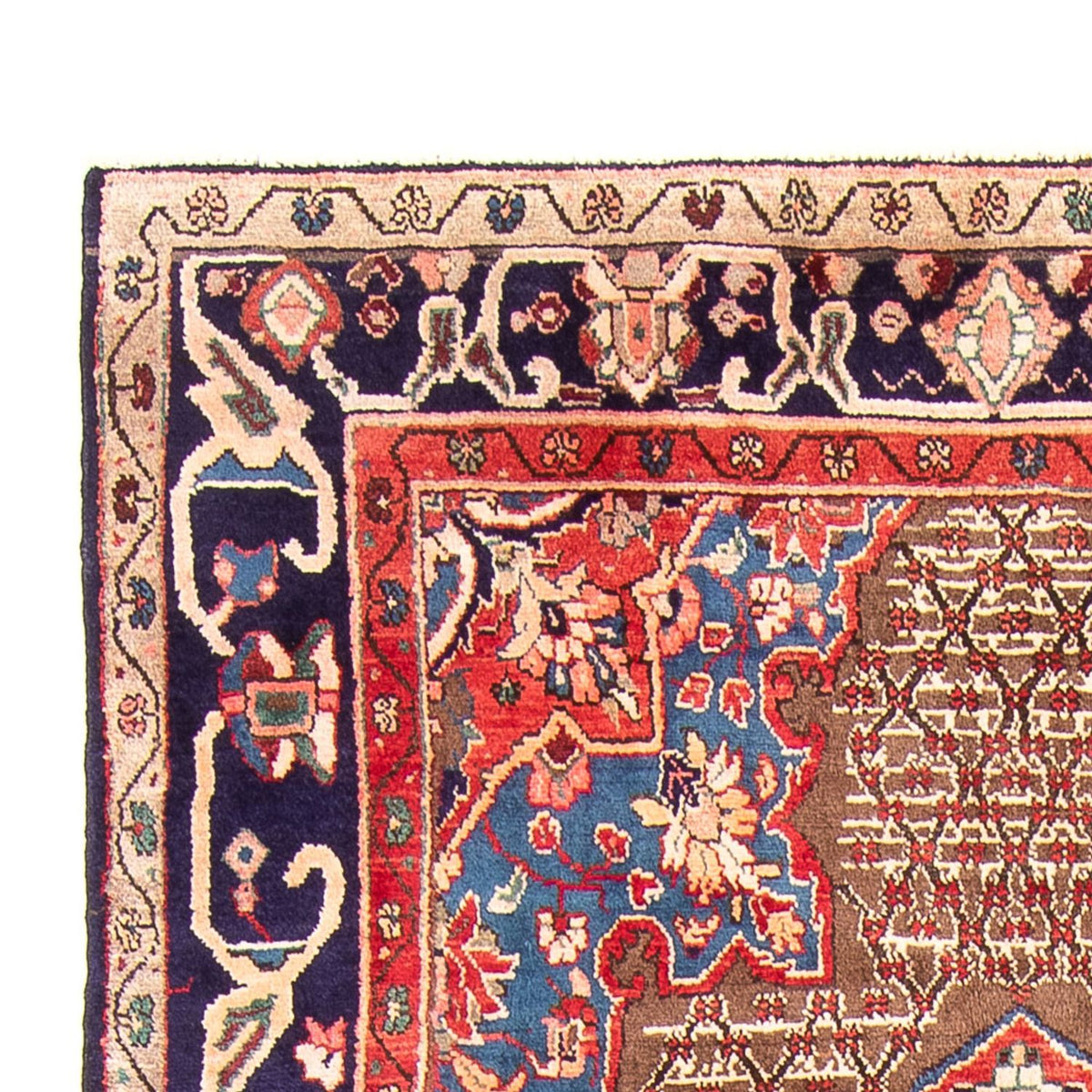 Tapis persan - Nomadic - 298 x 155 cm - bleu foncé