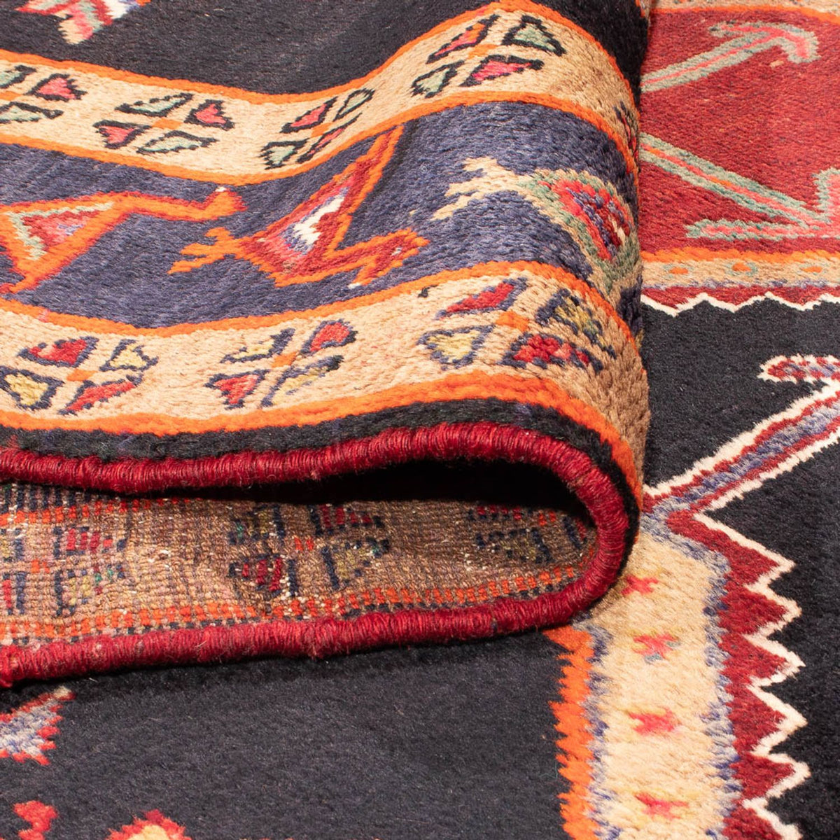 Tapis de couloir Tapis persan - Nomadic - 366 x 160 cm - bleu foncé