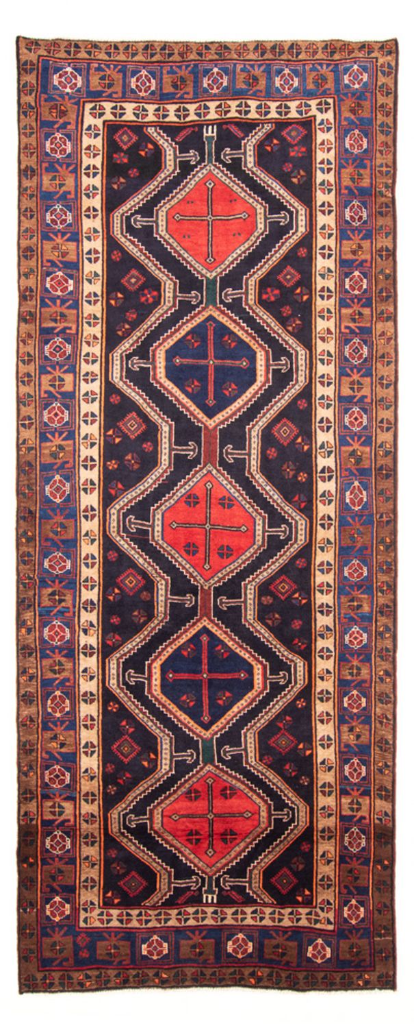 Tapis de couloir Tapis persan - Nomadic - 380 x 153 cm - bleu foncé