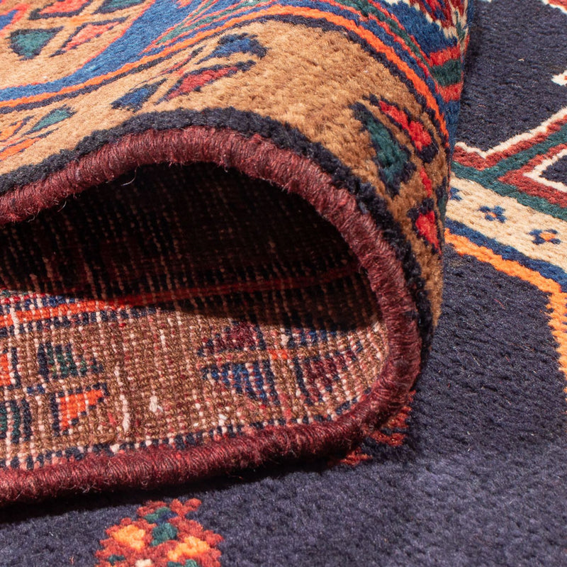 Tapis de couloir Tapis persan - Nomadic - 380 x 153 cm - bleu foncé