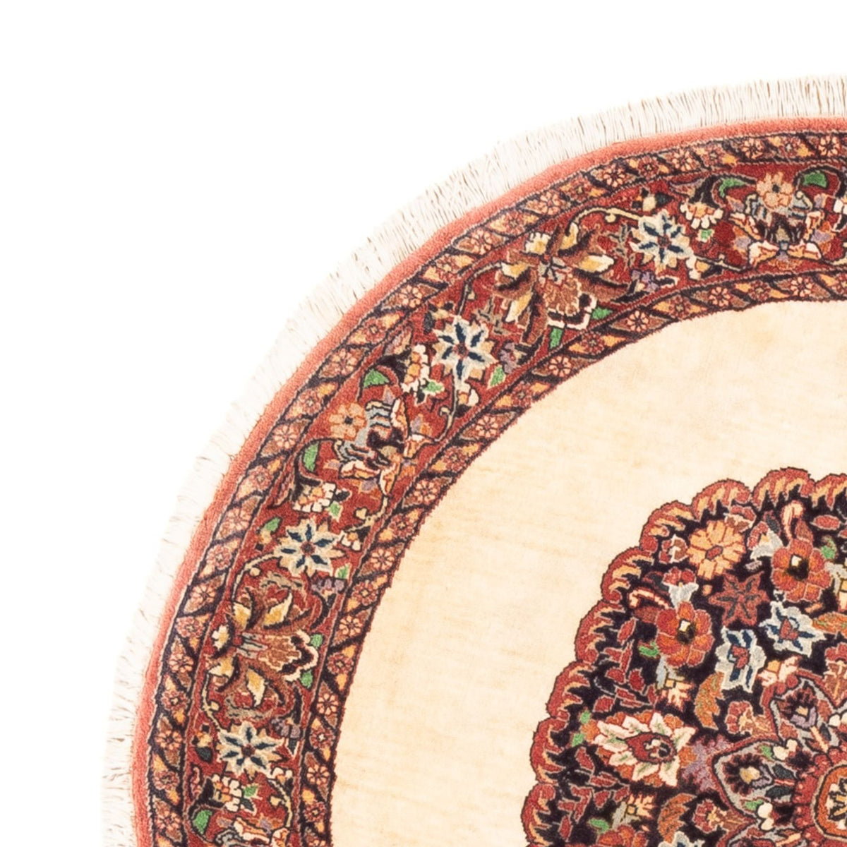 Tapis persan - Bidjar ronde  - 100 x 100 cm - crème