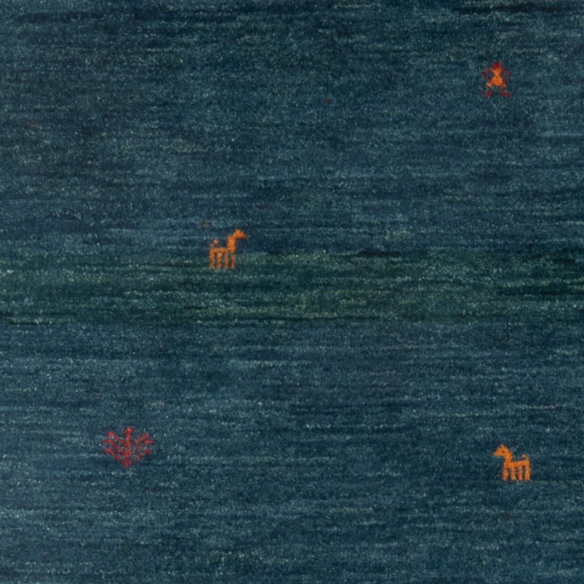 Tapis Gabbeh - Persan - 139 x 100 cm - bleu pétrole