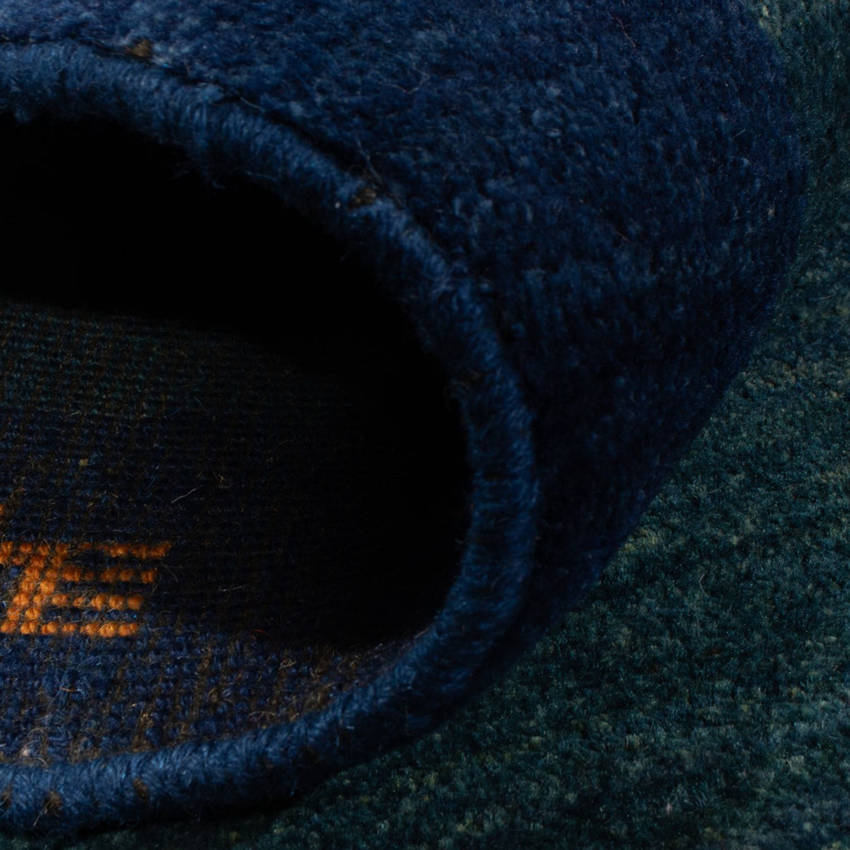 Tapis Gabbeh - Persan - 139 x 100 cm - bleu pétrole