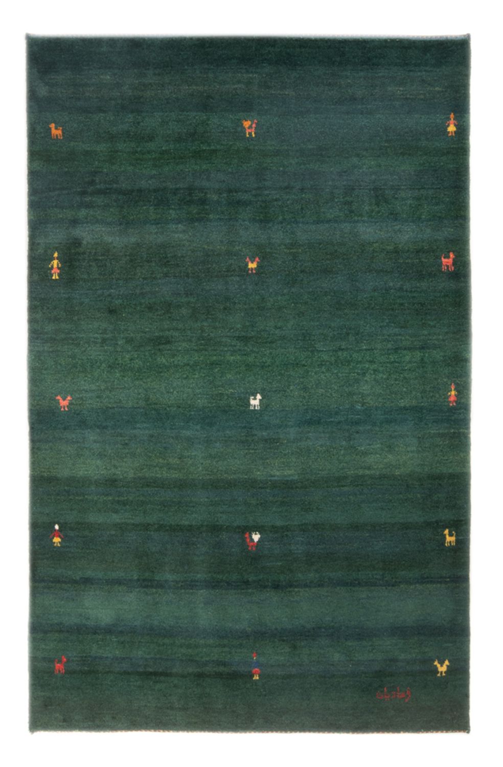 Tapis Gabbeh - Persan - 183 x 113 cm - vert
