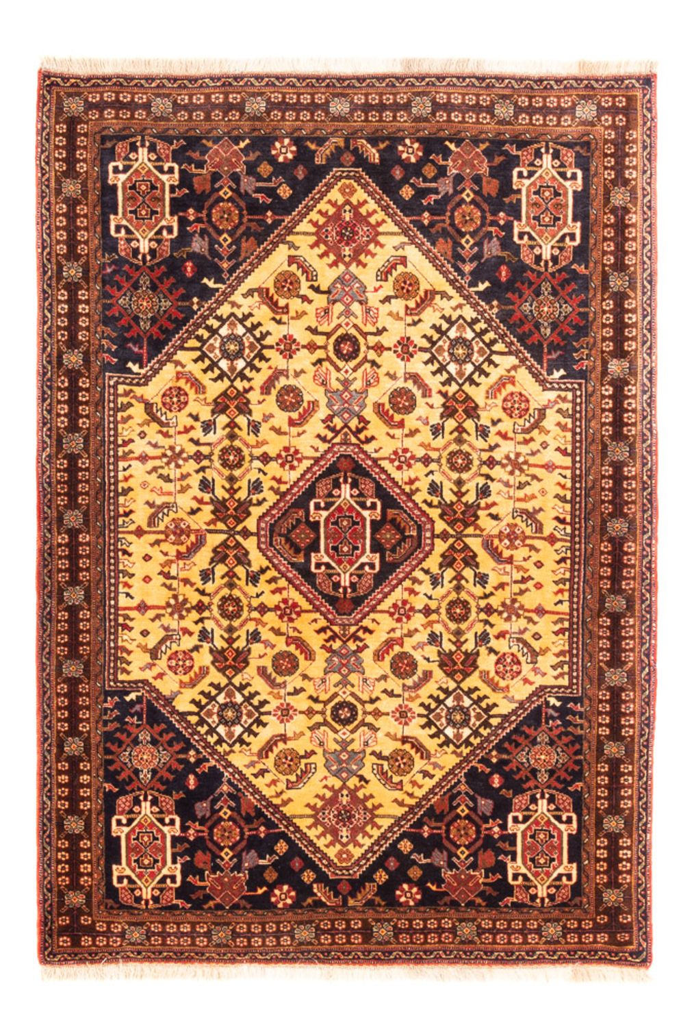 Tapis persan - Nomadic - 150 x 110 cm - jaune