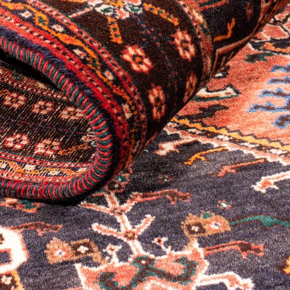 Tapis persan - Nomadic - 140 x 108 cm - rouge