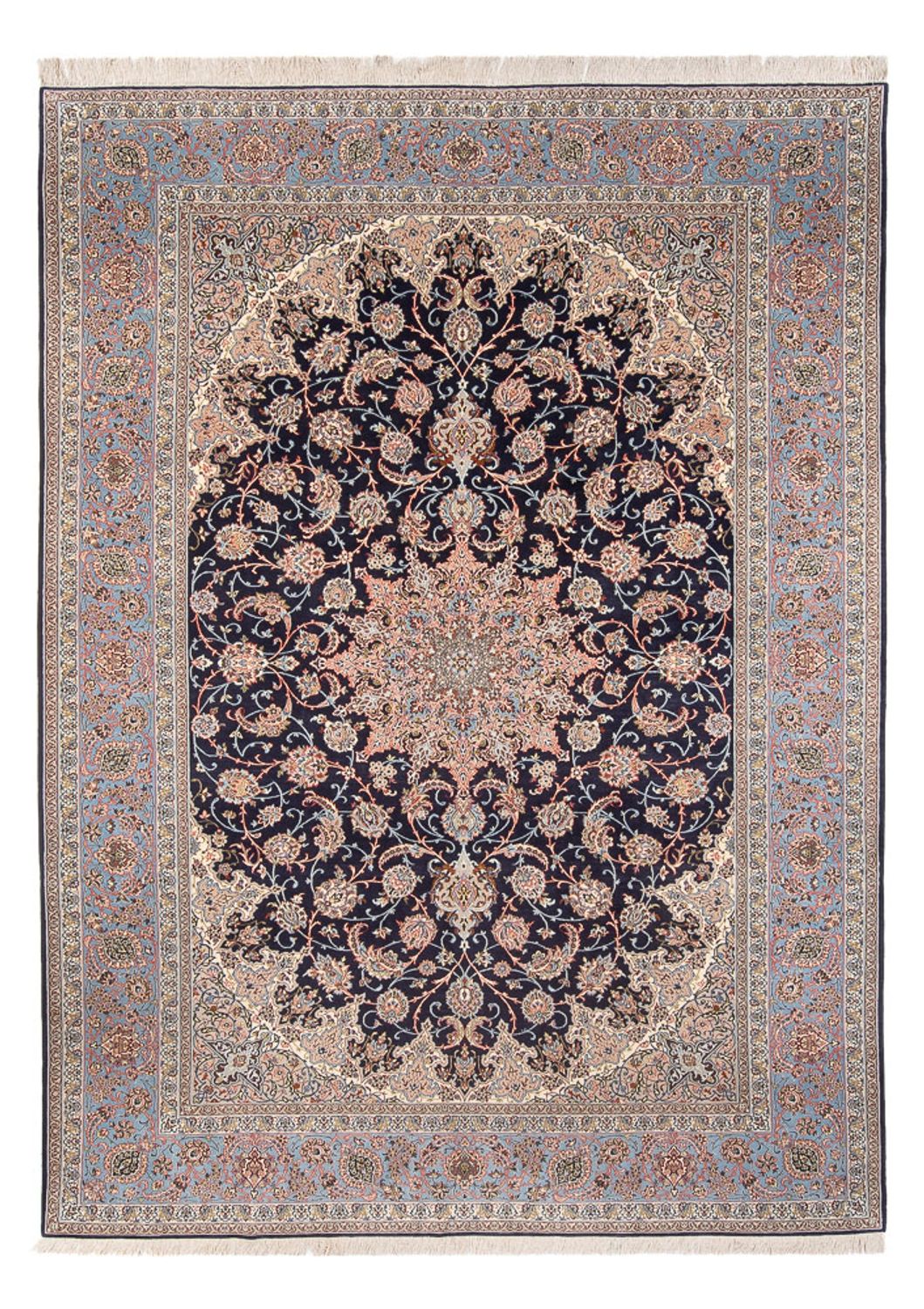 Tapis persan - Isfahan - Premium - 355 x 248 cm - bleu foncé