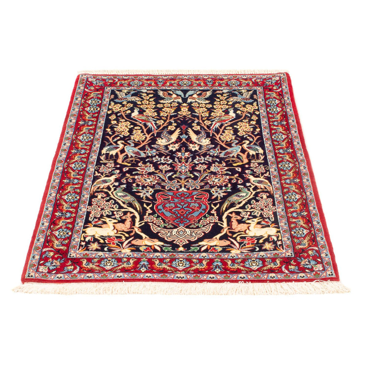 Tapis persan - Isfahan - Premium - 106 x 72 cm - bleu foncé