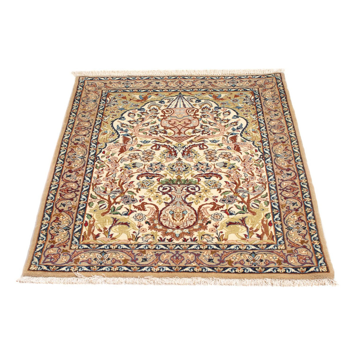 Tapis persan - Isfahan - Premium - 110 x 74 cm - crème