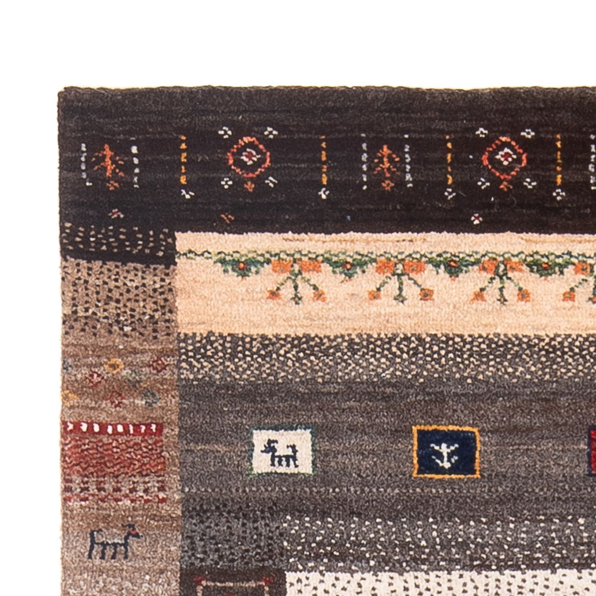 Tapis Gabbeh - Loribaft Persan - 121 x 80 cm - multicolore