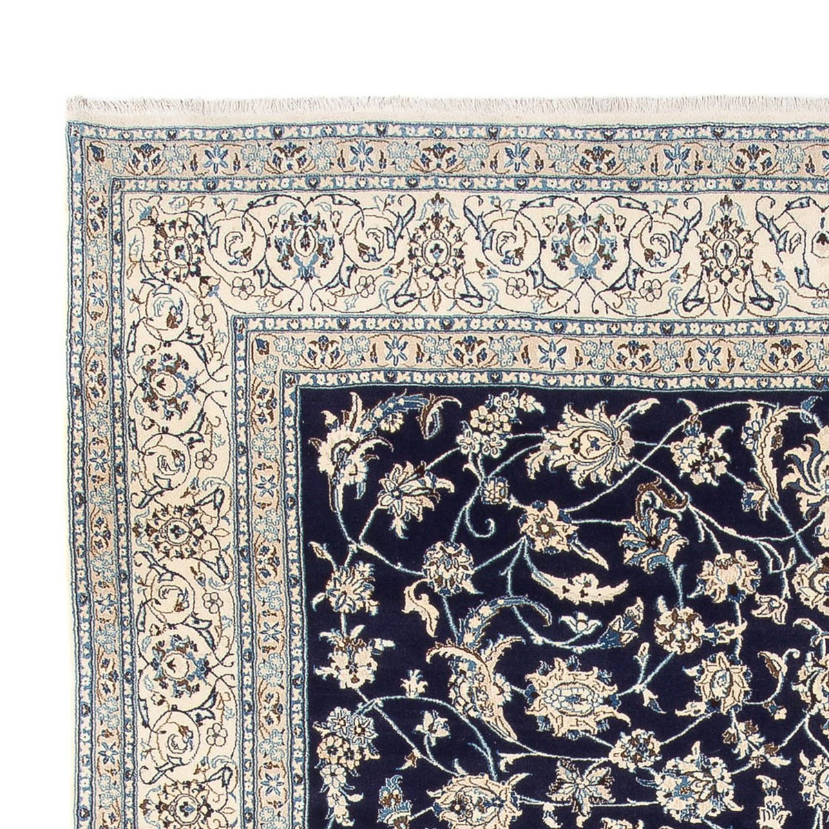 Tapis persan - Nain - 405 x 292 cm - bleu foncé