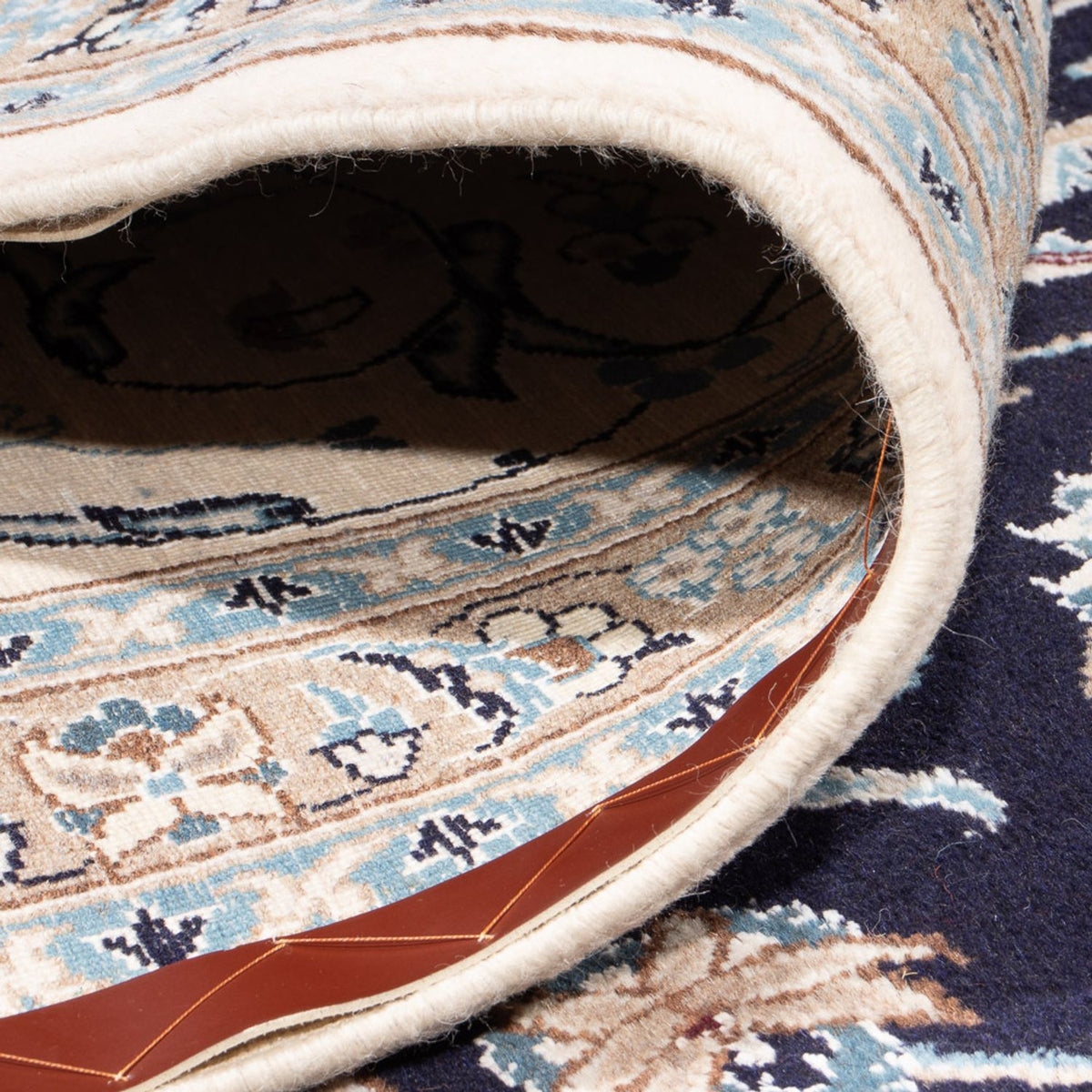 Tapis persan - Nain - 398 x 302 cm - bleu foncé