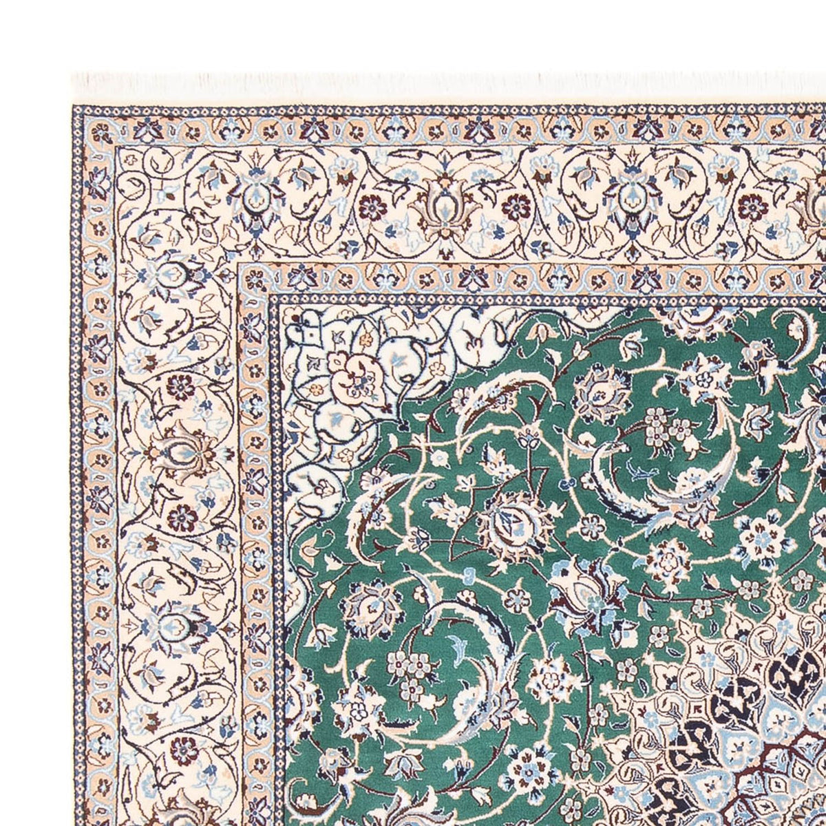 Tapis persan - Nain - 264 x 248 cm - vert